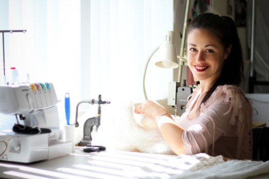 Christelle Cenatiempo inside her atelier.  Photo by Emmanuelle Choussy.